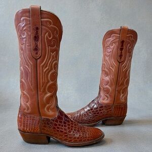 TO STANLEY • Custom Alligator • Men’s 9 D Vintage Cowboy Boots Exotic